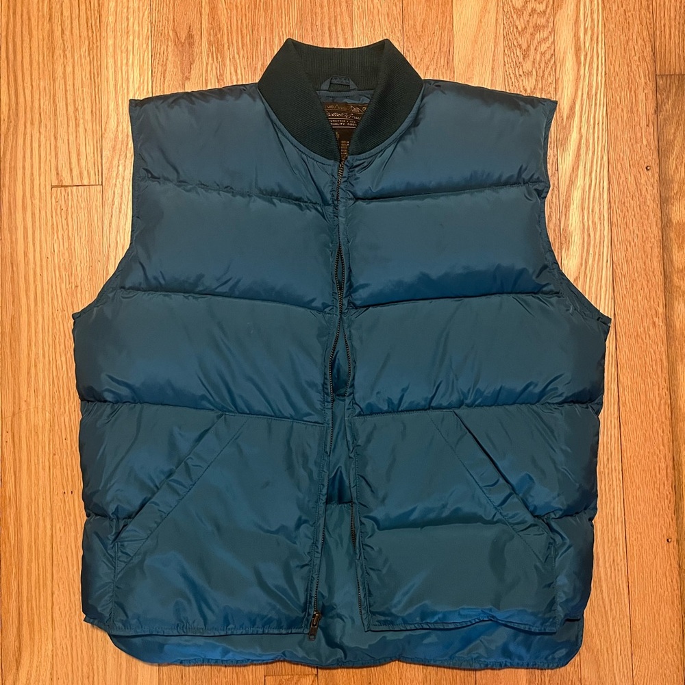 Men’s Vintage Eddie Bauer Down Puffer Vest Teal Size M